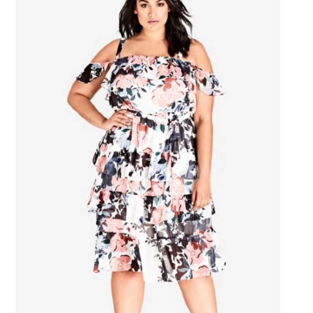 City Chic Holiday NWT floral Midi dress L 20